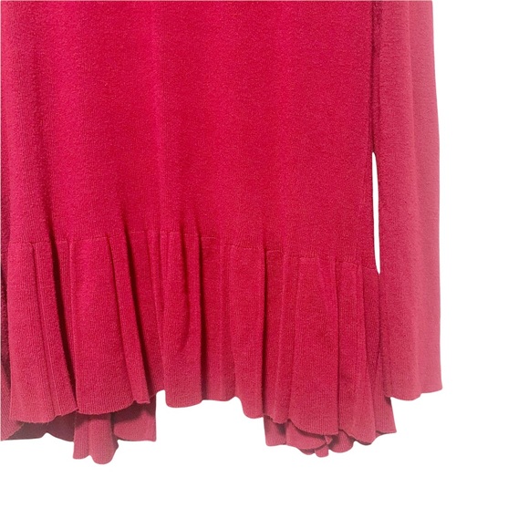 🎄 3/$15 41 Hawthorn Open Front Ruffle Hem Long Sleeve Cardigan M - Picture 6 of 7